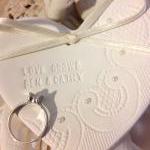 Custom- Lace Romance Heartshape Wedding Ring..