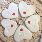 Custom- 5pc Wedding Favors Mini Heart Ornament..
